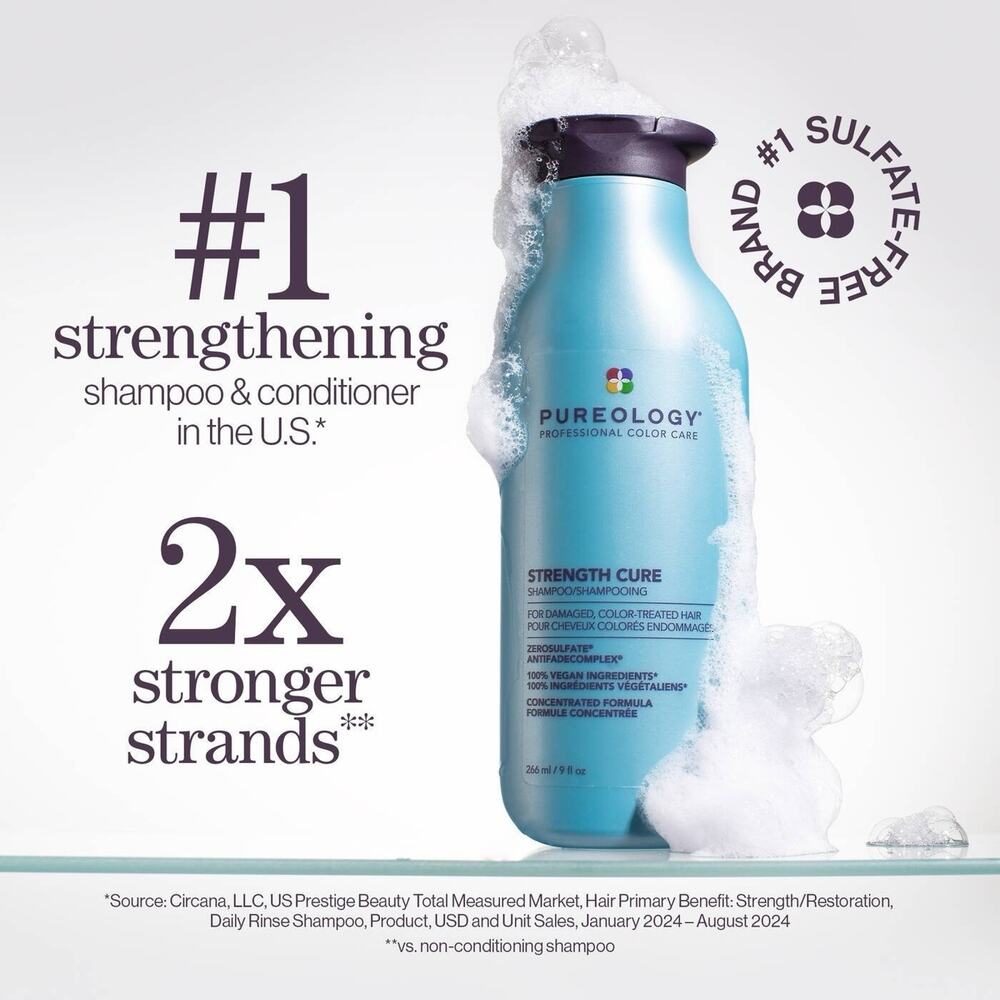 Pureology Strength Cure Set Shampoo Conditioner Leave-In Spray Vegan SulfateFree - Picture 7 of 10